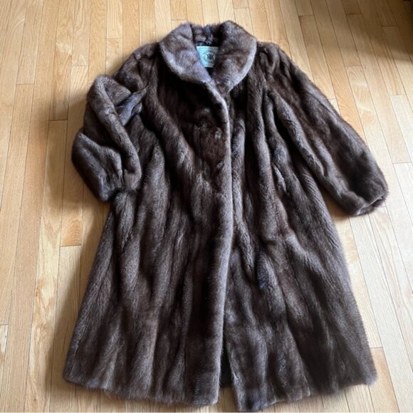 Hudsons Bay Company Brown Fur Coat Jacket - Picture 6 of 10